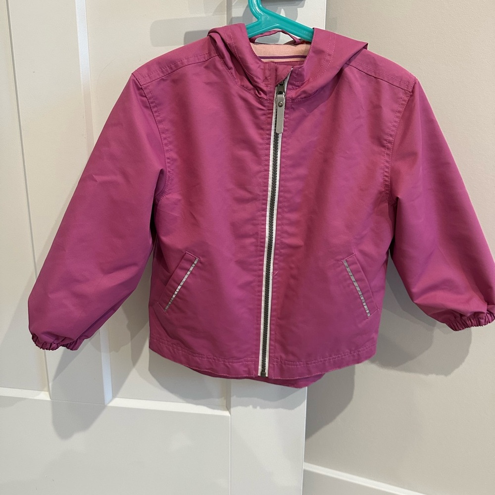 Hanna Andersson Pink Hooded and Lined Raincoat